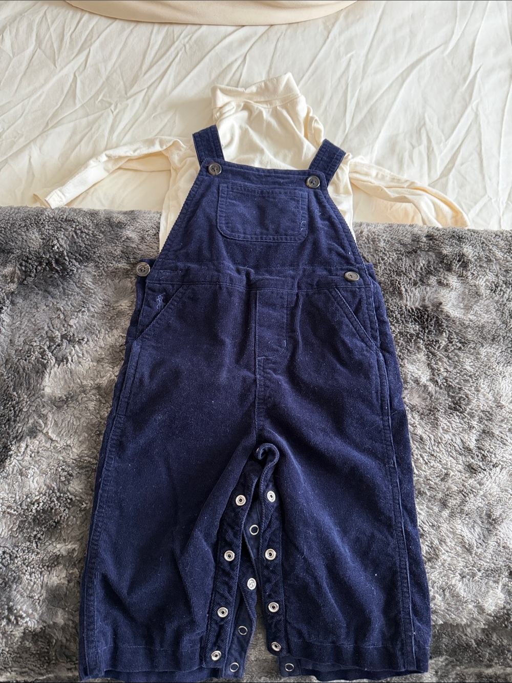 Ralph Lauren Navy Corduroy Overalls and Turtleneck